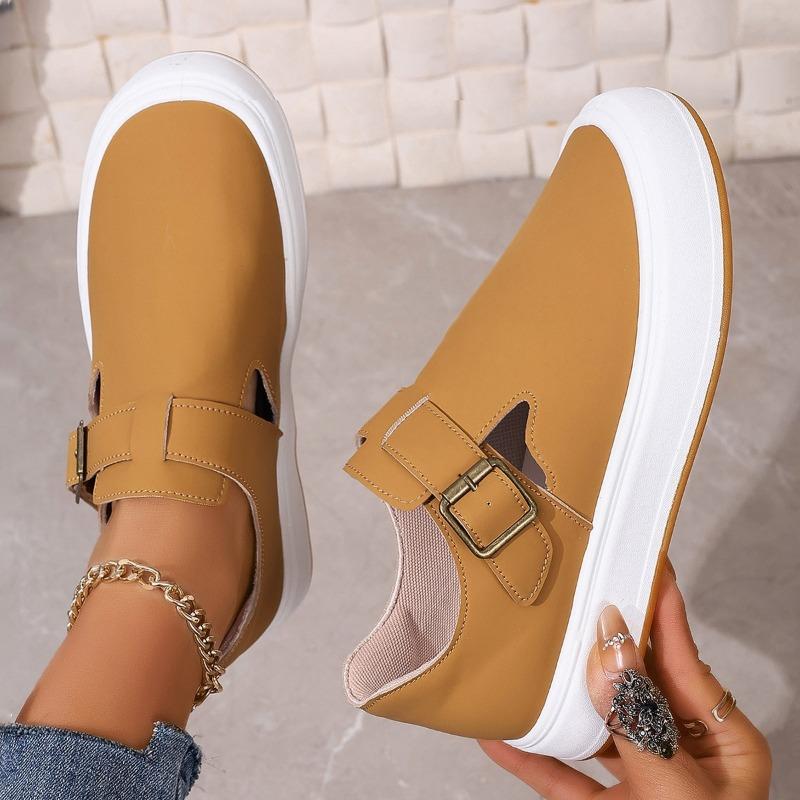 Fashion 2024 Shoes for Women Buckle Strap Women's Vulcanize Shoes Fashion Solid Ladies Casual Shoes Hot Sale Round Head Classic Sneakers