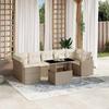 VidaXL Garden Lounge Set with Cushions 8 Pcs Beige Braided Resin 3267148