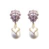 S925 Silver Teardrop Pearl Earrings: Elegant Zircon Inlay, French Luxury Court Style
