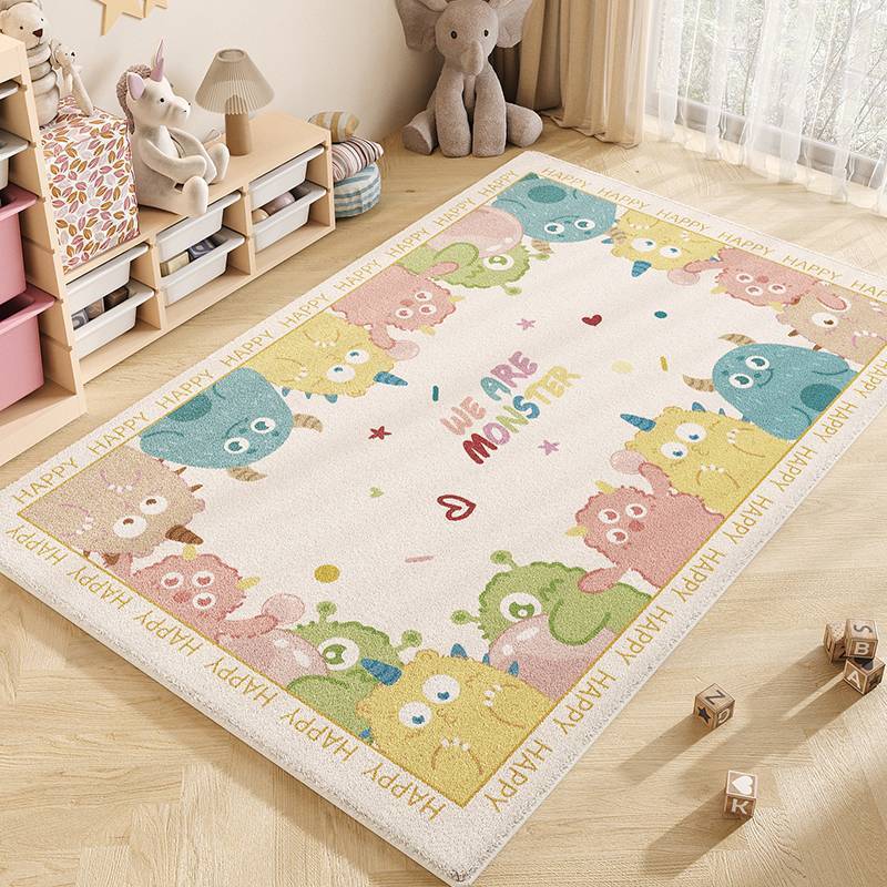 Cartoon Puppy Easy Clean Carpet for Living Room Cute Decoration Bedroom Bedside Fluffy Rug Non-slip Soft Large Foot Mat for Kids