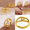 Elegant Adjustable Twist Ring For Couples Crafted From Gold Plated Brass Perfect Gift