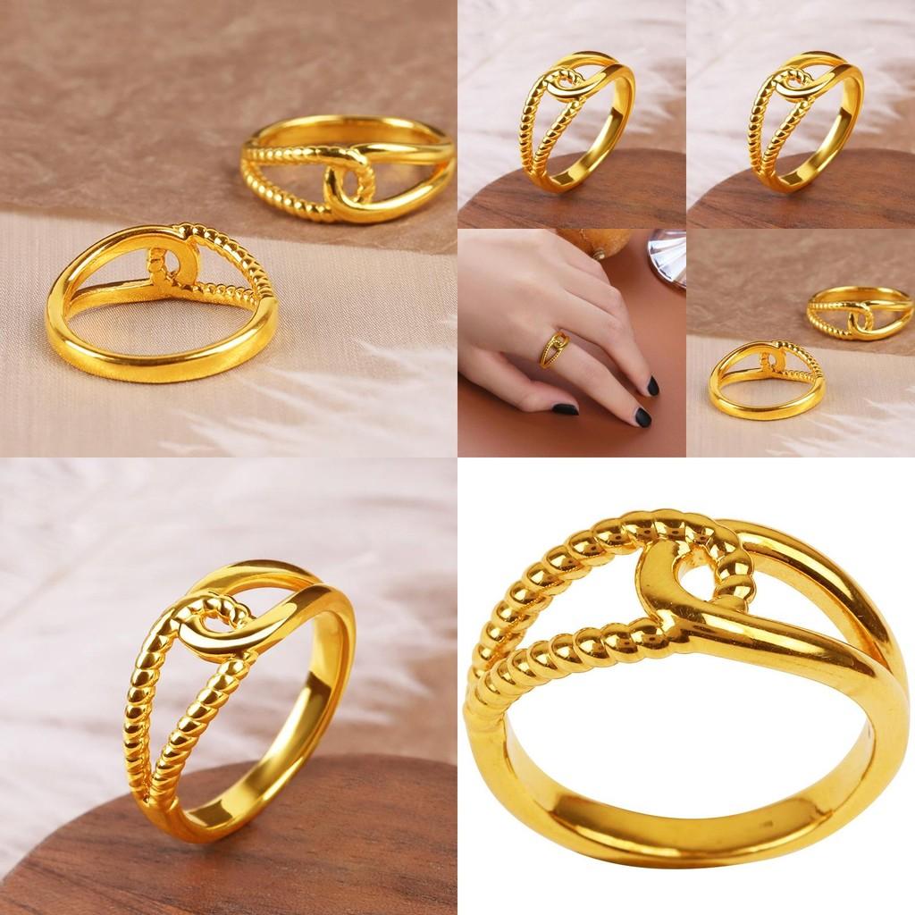 Elegant Adjustable Twist Ring For Couples Crafted From Gold Plated Brass Perfect Gift