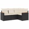 VidaXL Salon de Jardin avec Coussins 4 pcs, Canapés de Terrasse, Ensemble de Meubles de Patio, Mobilier d'Extérieur, Noir 3258332