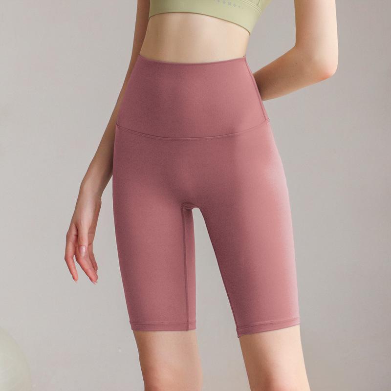 Women's High-Waist Nude Yoga Shorts - Quick-Dry, Hip-Lifting, Pilates & Cycling Leggings