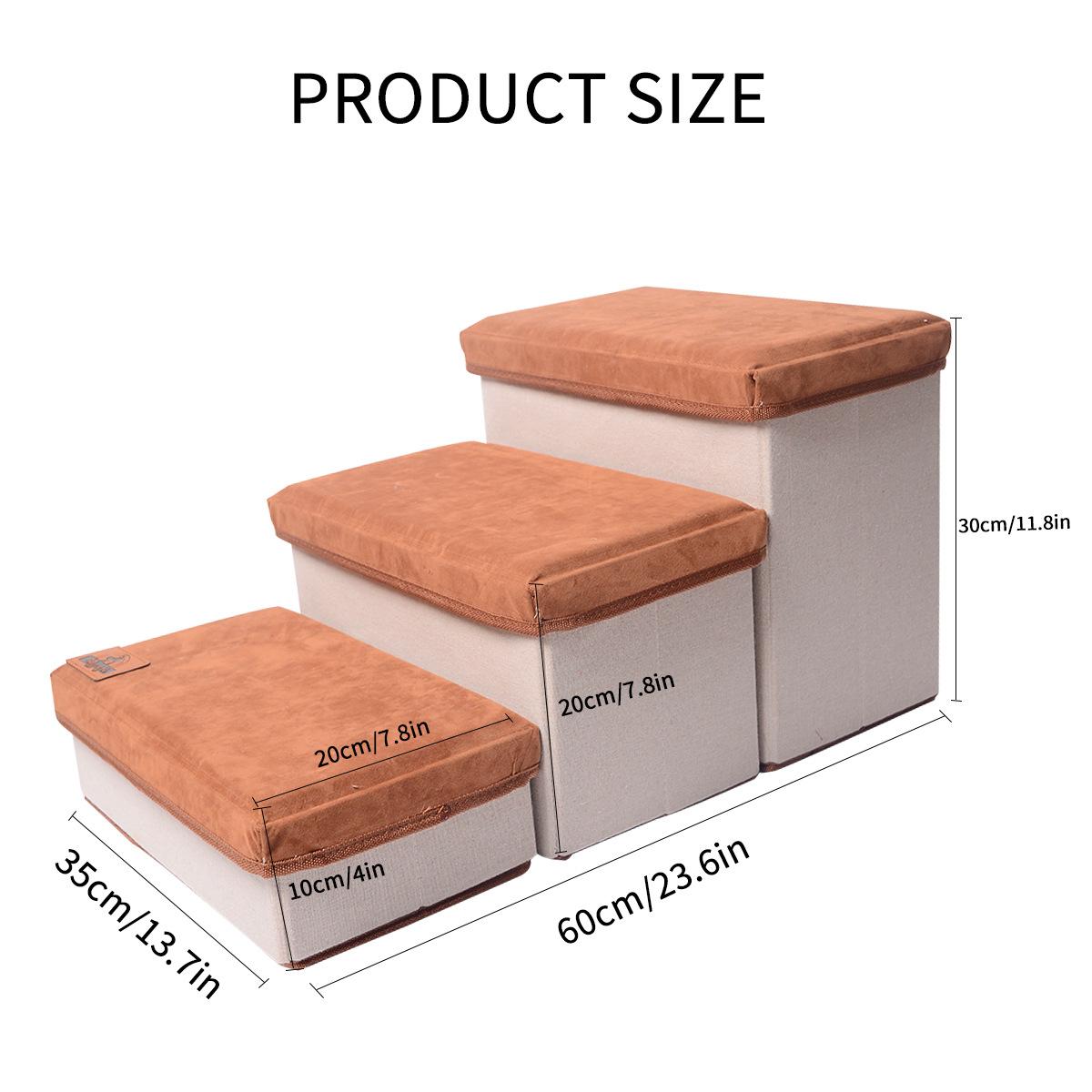 

Pet ladder foldable storage dog stairs split large capacity pet stairs thickened baseplate puppy ladder бурштин