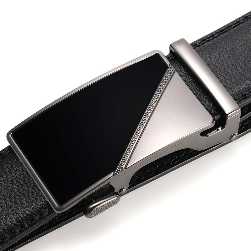 New Men's Belt Trendy Automatic Buckle Cowhide Belt Business Casual Middle Aged and Young Trouser Belt Men