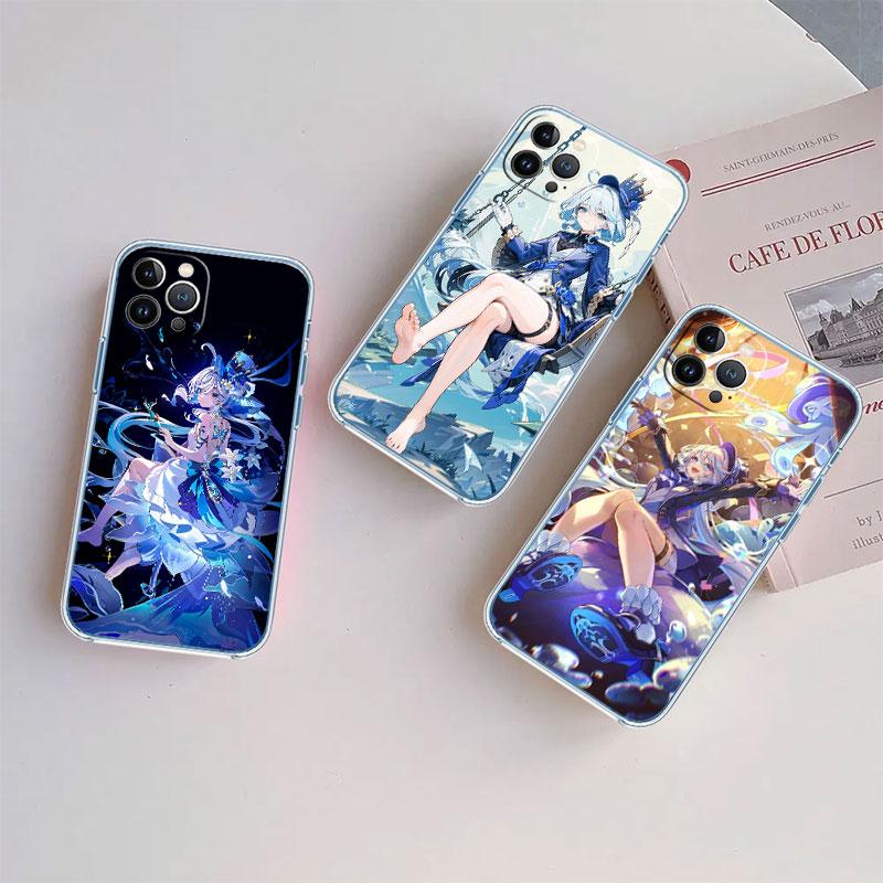 Genshin Impact Furina Transparent Phone Case for Motorola Moto G7 G8 G9 G84 G85 G73 G24 G15 Z2 Play Power Plus
