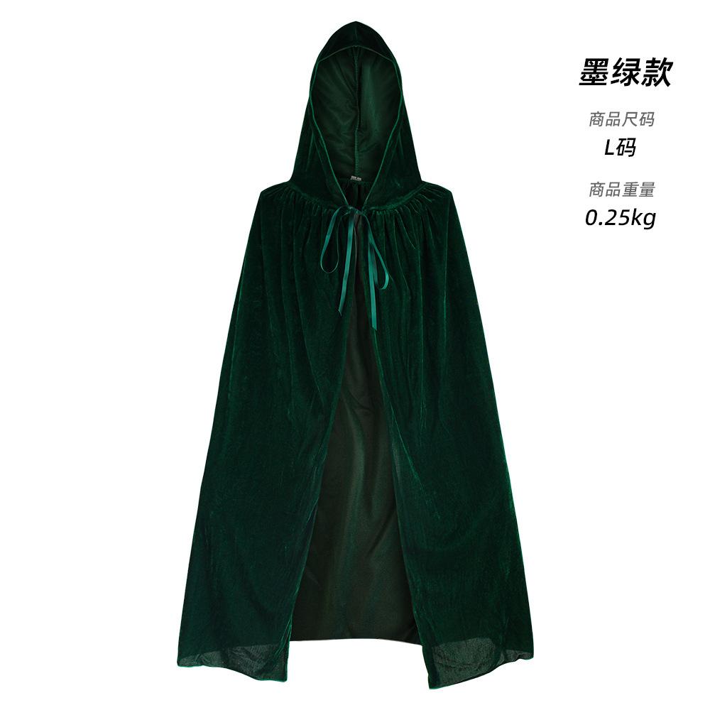 Women's Hocus Pocus 2 Cosplay Dress Halloween Medieval Witch Costume with Cape Stage Performance Outfit