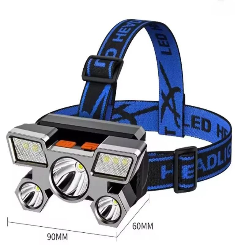 Powerful Rechargeable Head Flashlight for Fishing LED Headlamp Camping Headlights Hunting Torch Hiking Front Lanterns