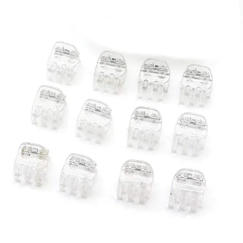 

Small Hair Claw Clips for Women Girls Korean Simple Mini Black Transparent Plastic Clips Hairpin Kids Hair Styling Accessories 10PCS білий