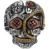 Decorated Hip Hop Industrial Steam Men's Ring Engraved Tricolor Band Skull Ring