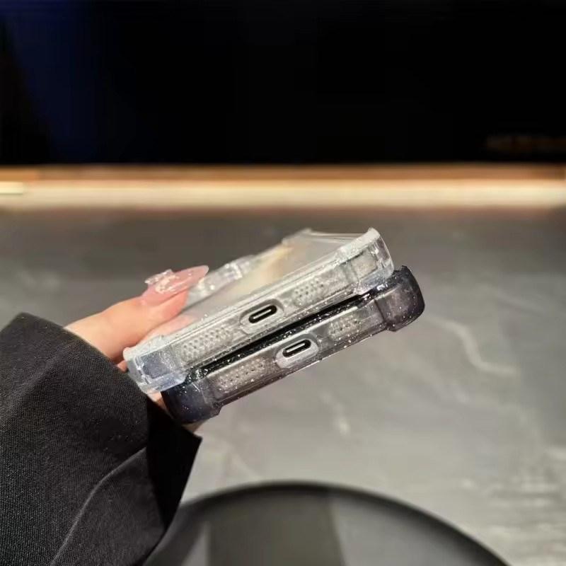 Custodia di lusso glitterata bling trasparente in silicone per iPhone 16 15 14 13 12 11 Pro Max Plus X XR XSMax 16E Placcatura Airbag Antiurto Cover in TPU