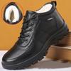 Fashion Men Boots Waterproof Winter Boots Men's Lightweight Hight Top Leather Casual Shoes No Slip Warm Snow Boots Plush Women Footwear