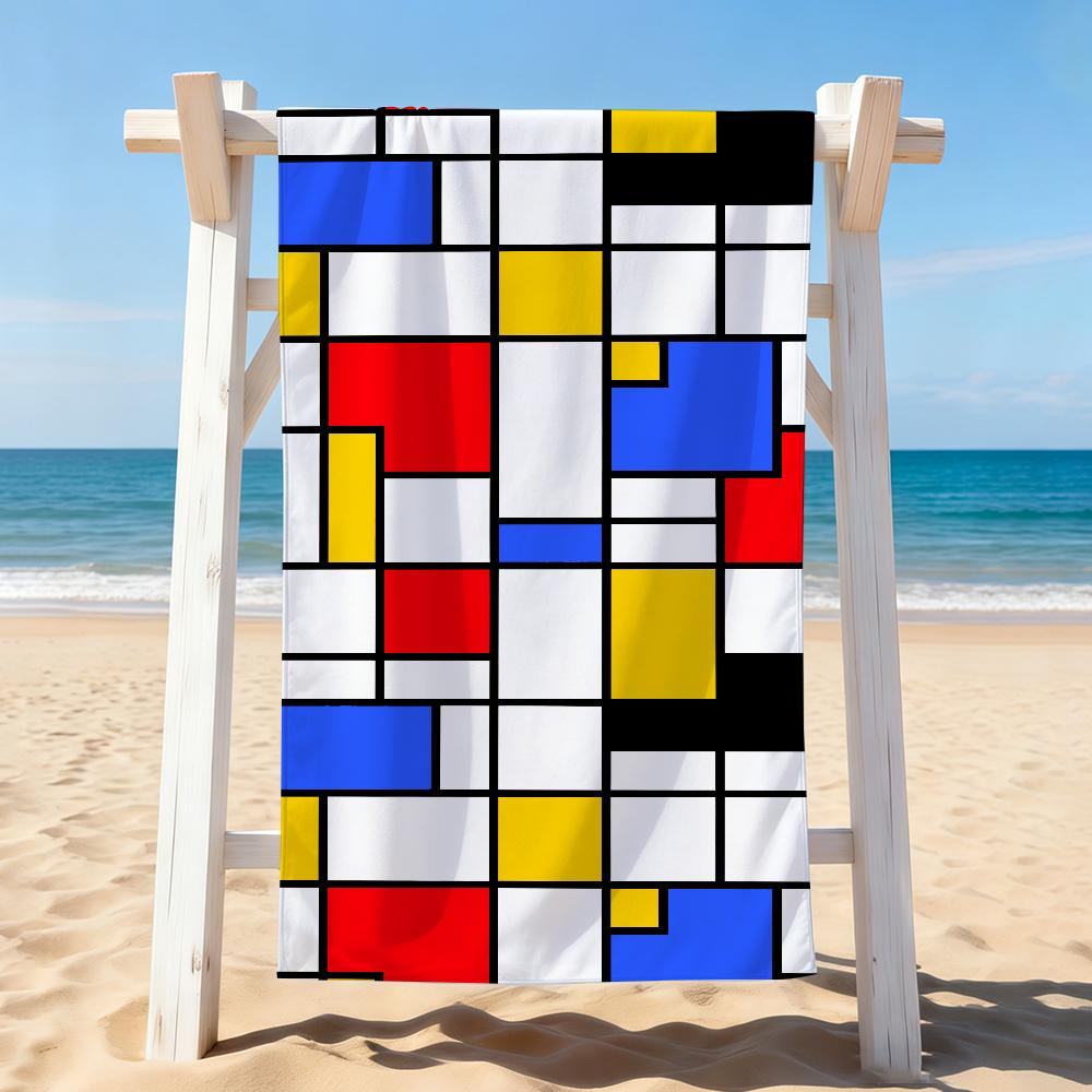 Art M-Mondrian Handtuchtrockner Badetuch Anwendbar für Leichtes Schwimmen Camping Yoga Strand Aus