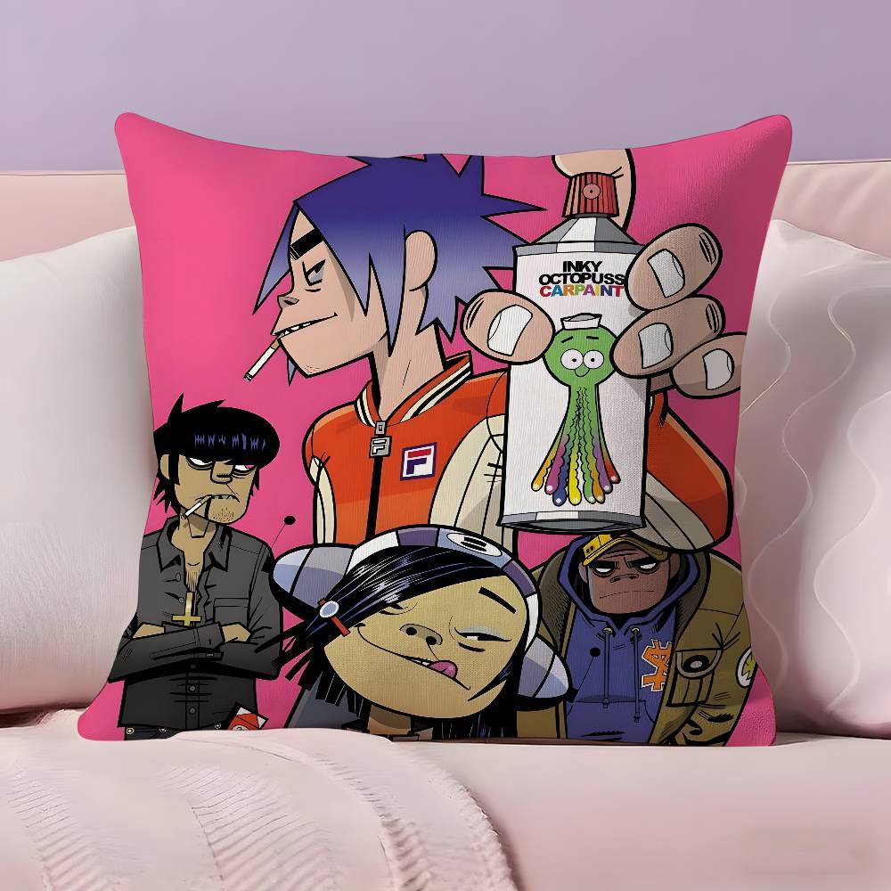 Music Prints G-Gorillaz Pillow Case Pillowcase Ultra Soft Skin Friendly Fabric Cloud Like Comfort & Concealed Zipper