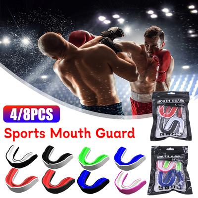4/8 Stück Sport Mundschutz Muay Thai Boxen Zähne Schutz Kampfsportarten Mundschutz Boxen Zahnfleischschutz Sport Sicherheitszubehör