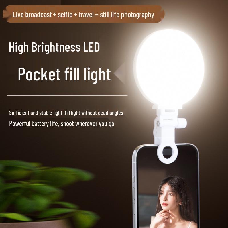 LED Pocket Light: Three-Color Temperature Selfie & Photography Fill Light