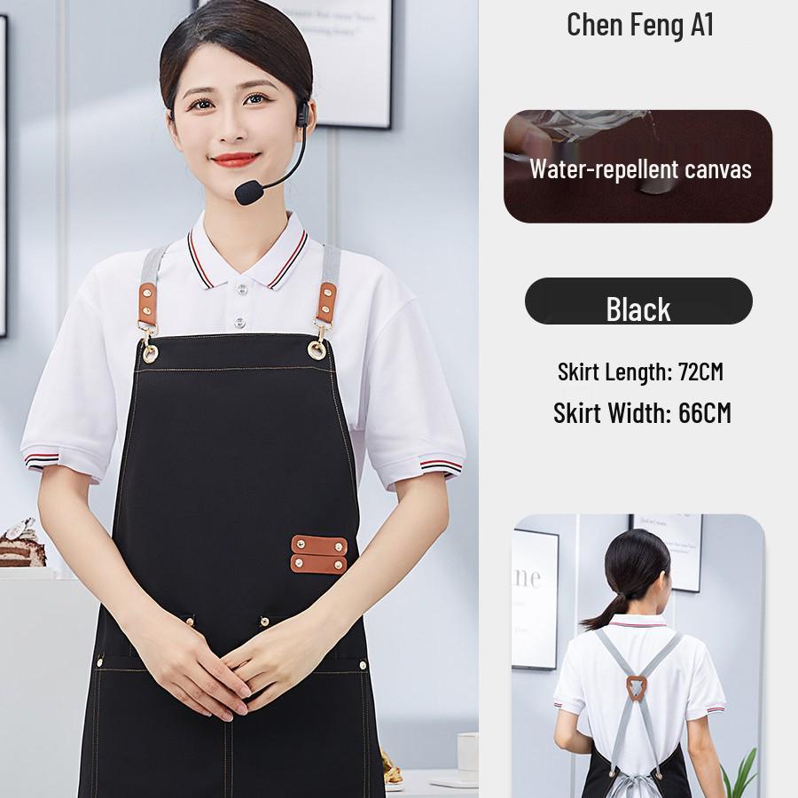 Men's Waterproof Oil-proof Logo Print Kitchen Apron for Home & Commercial Use