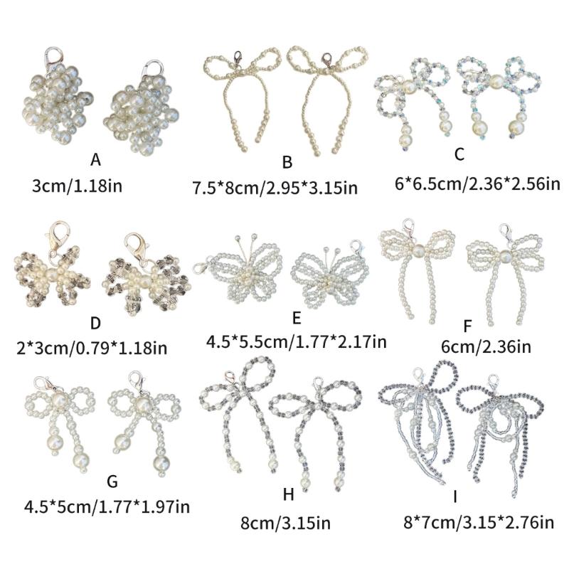 Zarif İnci Boncuklu Fiyonk Ayakkabı Klipsleri Moda Ayakkabı Asma Dekorasyonu Kadın Ayakkabıları İçin Ayakkabı Aksesuarı