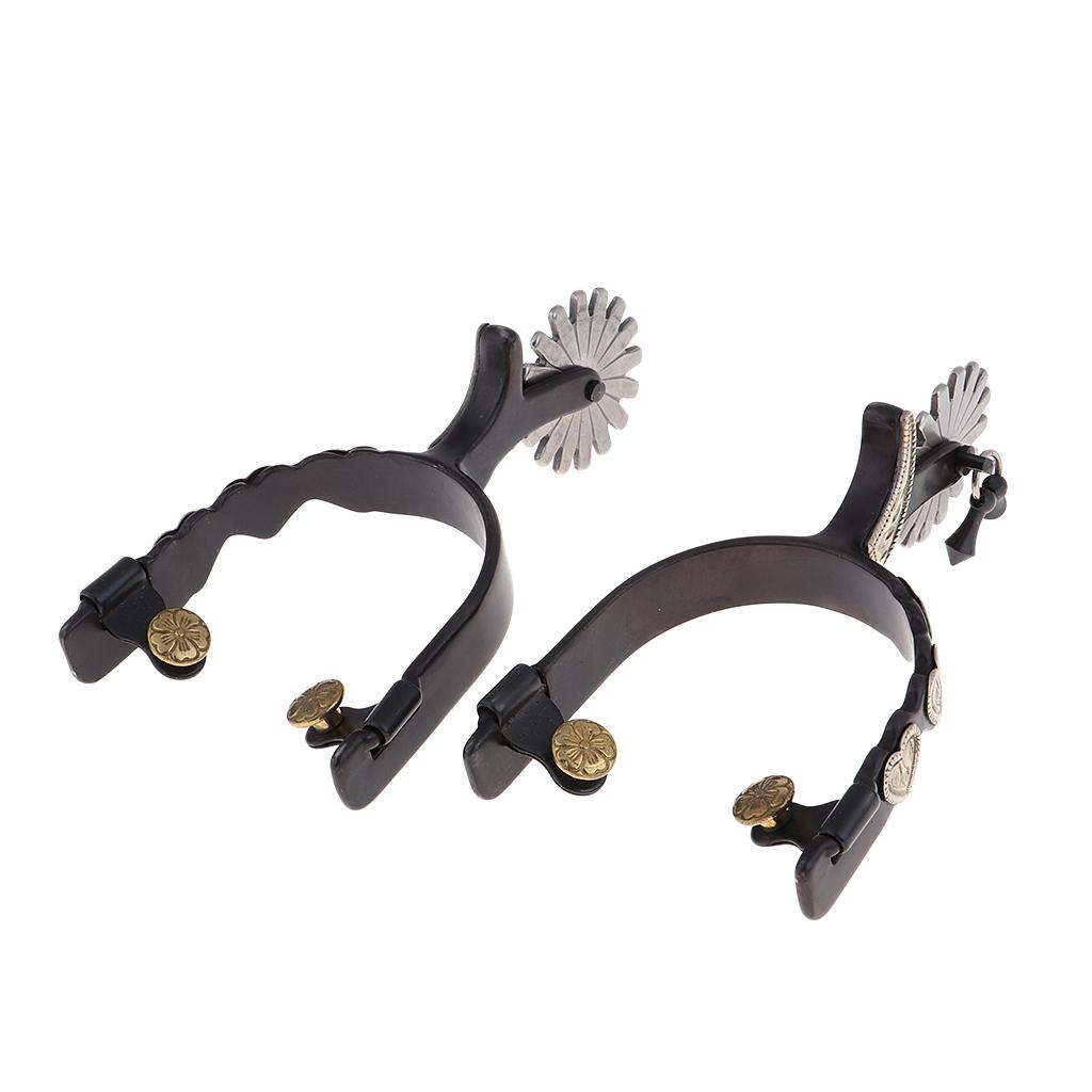 Buy 2pcs Horse Spurs Equestrian Riding Hand Engraved Trims Accessories