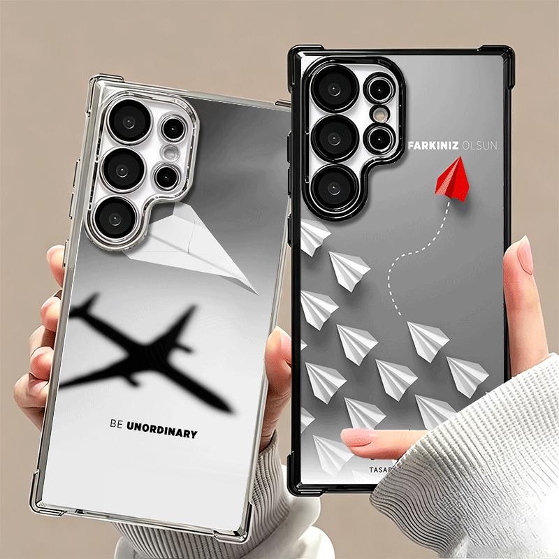 Papierflugzeug Boot Traum Beschichtung Handyhülle Für Samsung Galaxy S24 S25 FE S26 Edge S23 Ultra S22 S21 Plus S20 Anti-Fall Airbag