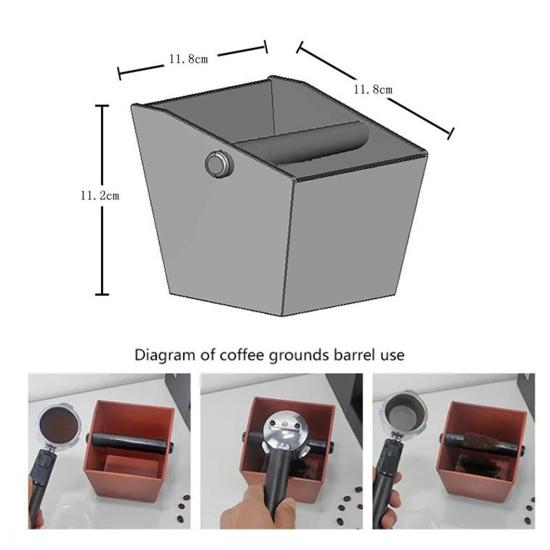 Nádoba na kávovou sedlinu Espresso Nádoba na kávovou sedlinu Odpadkový koš Kbelík Protiskluzový Práškový Zkosený Zbytkový Baristické Příslušenství Nástroje pro přípravu