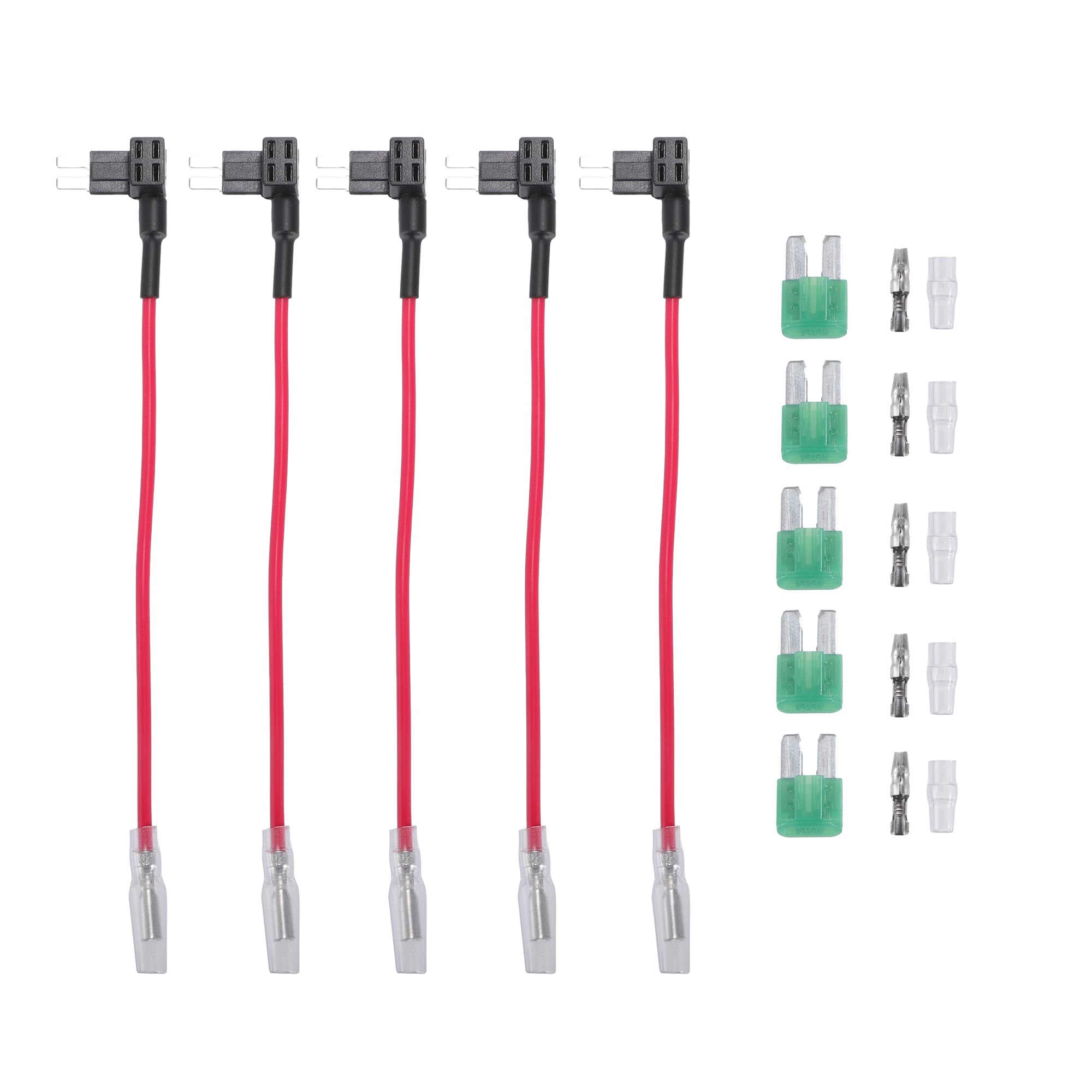

X AUTOHAUX 5 Sets Universal Car Fuse Tap and Circuit 30A красный