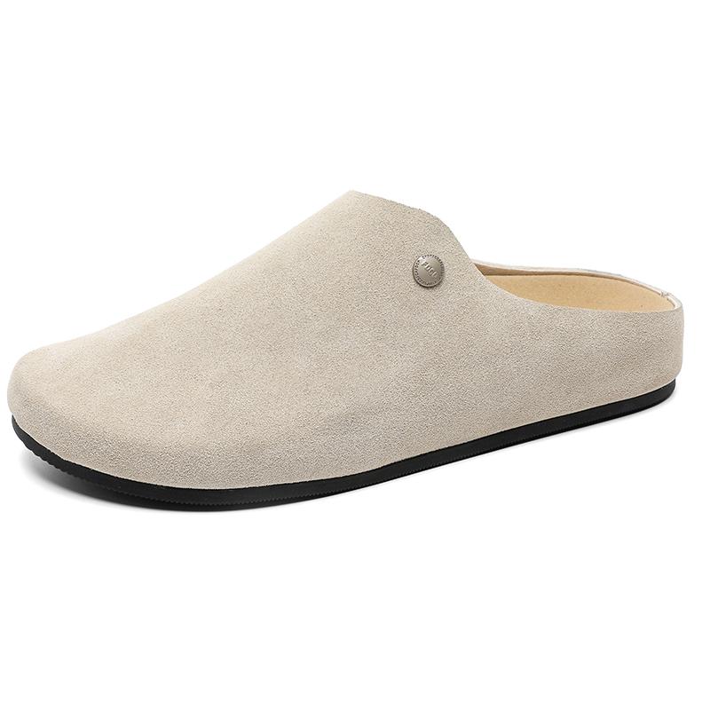 2026 Neue Frühjahrs Herren Hausschuhe Retro Wildleder Bequem Faulenzer Schuhe Knopf Dekor Lässige Indoor Sandalen Für Den Täglichen Gebrauch