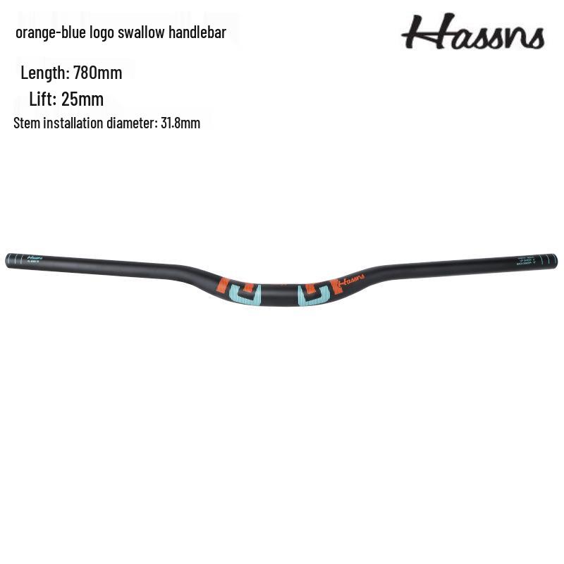 HASSNS Mountain Bike Swallow Handlebar, 31.8/35mm Diameter, AM DH Downhill, 25/35/55mm Rise