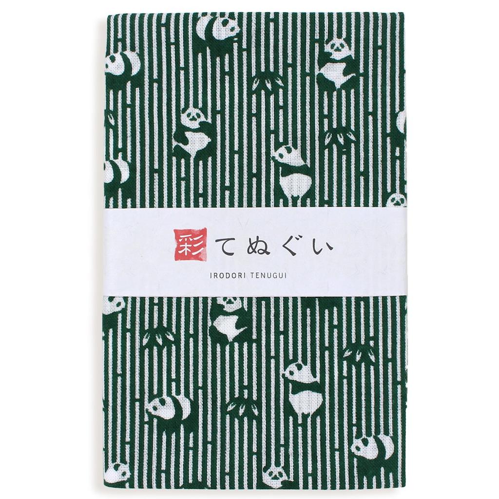 Irodori Komon Tenugui Pattern Hand Green 33 x 90cm (Small Towels) Set, Uncut, 3-Piece Set,