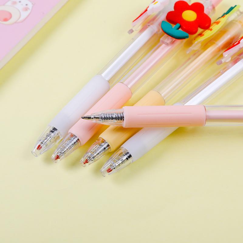 Back To School Season 10pcs Creative Neutral Pen Cartoon Patch Girl Sign Pen Morandi Patch Neutral Pen Gift Writing Smooth Office