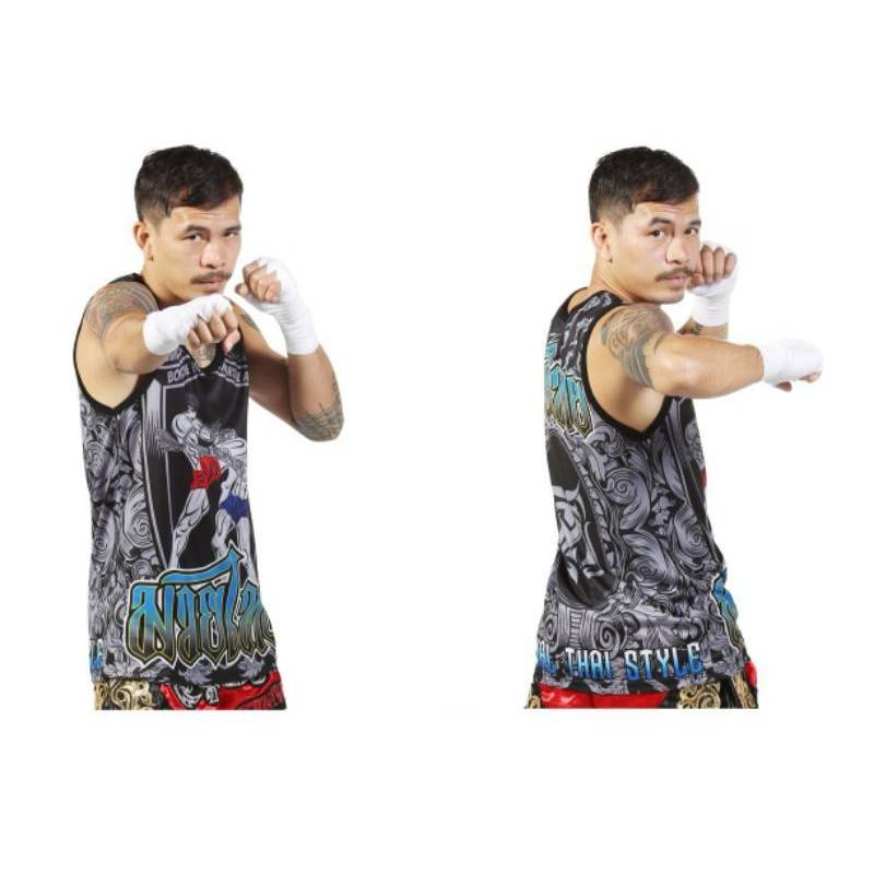 Mesh Tank Top Printed Screen Muay Thai Kick Boxing Thailand Men Women Fish Net Tshirt Sleveless 7