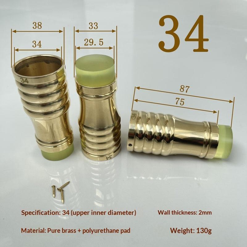 10Mm-34Mm Brass Rubber Household Accessory High Quality Durable Practical Cane Crutch Tip With Anti-Skid Pad For Hiking Pole