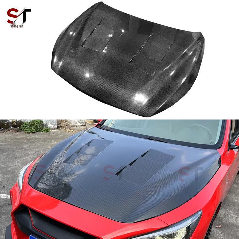 Infiniti Q50 Carbon Fiber Vented Hood Modification