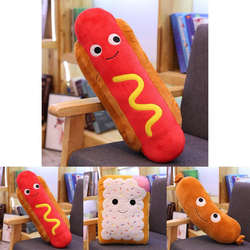 Adorable Plush Hamburger Hot Dog Popcorn Fries Ice Cream Teddy Bear Cushion Toy