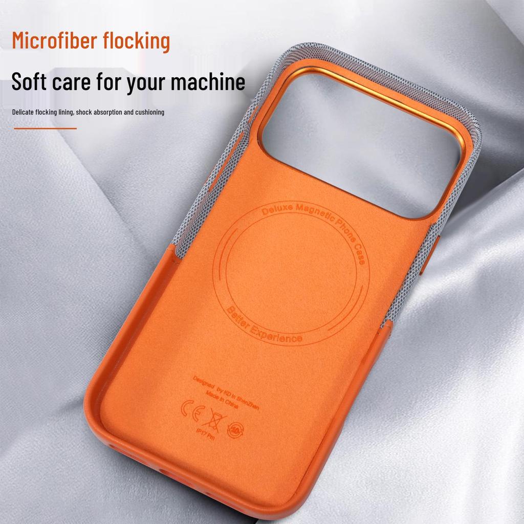 iPhone 17 Pro Max Leather Magnetic Anti-Fall Case with Color Splicing