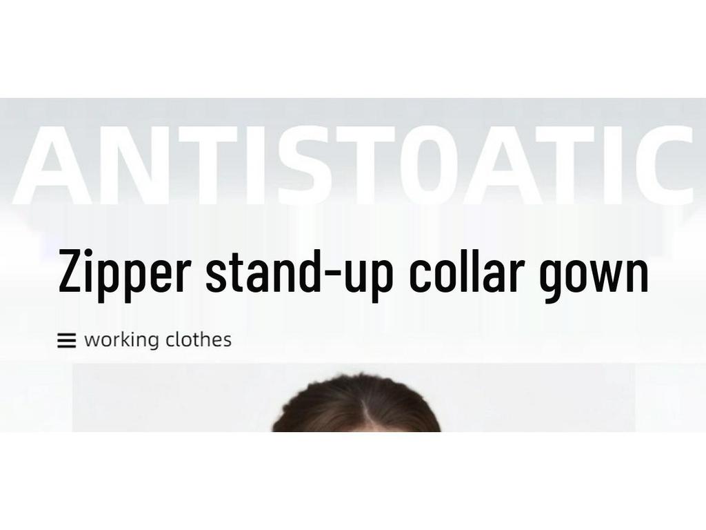 Unisex Anti-Static Cleanroom Smock with Zipper & Stand-Up Collar - Blue/White Work Suit