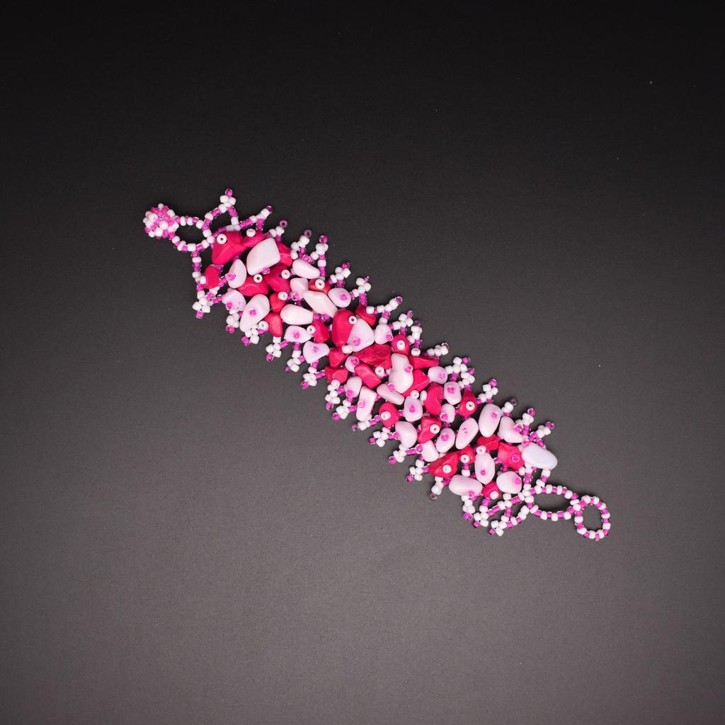 Ethnic Style Colorful Natural Stone Hollow Bracelet Handmade Bead Bohemian Hollow Rice Bead Crushed Stone Bracelet