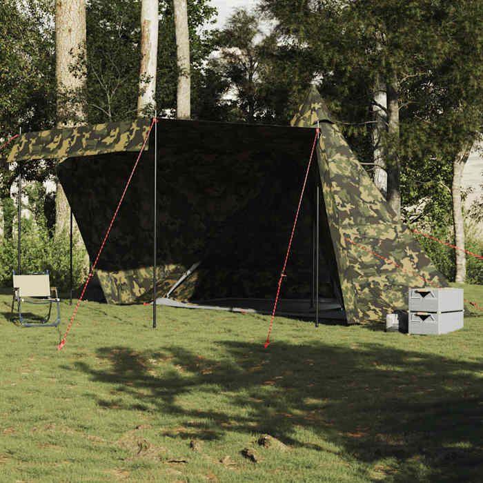 VidaXL Tente familiale tipi 8 personnes camouflage imperméable, tente, abri de camping, abri de jardin, tente de camping, 4009451