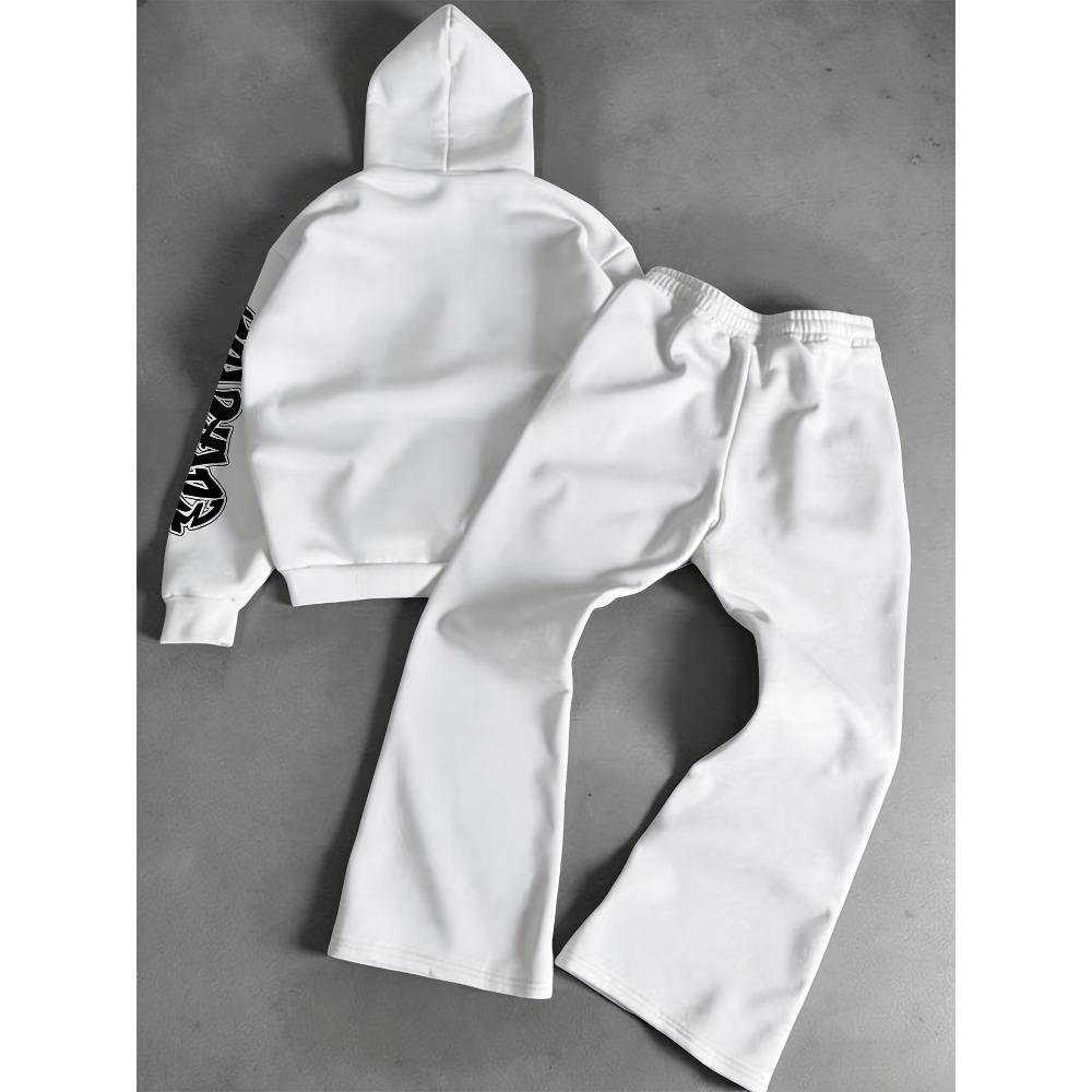 Fashionable Men's Outdoor Suit, Youth Casual Pullover, Spring and Autumn Long Sleeved Sportswear Set, Casual Classic Cool Street Style