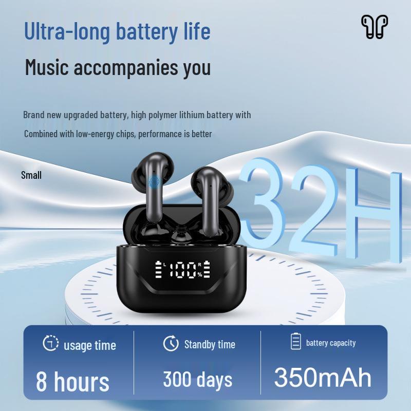 Smart Display Wireless Sports Earphones: Long Battery, Fast Charging, Noise-Canceling