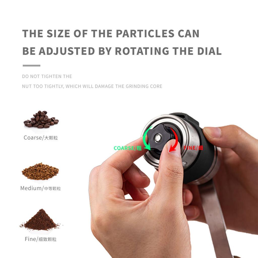 Manual Coffee Grinder Adjustable Particles Size Stainless Steel Coffee Bean Grinder for Household Stainless Steel Coffee Grinder