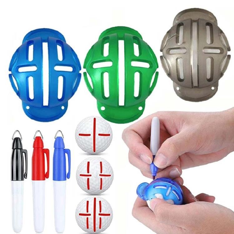 Portable Golf Ball Liner Marker With 3 Pens Golf Ball Putting Alignment Marking Tool Putt Positioning Marker Enduring