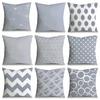 Home Decor Grey Stripe Geometric Cushion Cover Sofa Cover Bedroom Sofa Pillow Cover