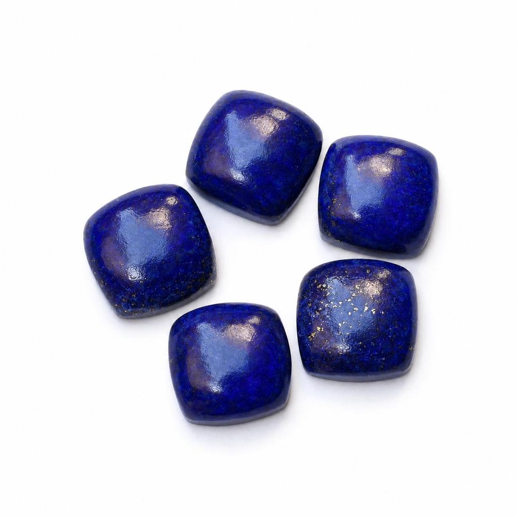 Natural Lapis Lazuli Cushion Cabochon Loose Gemstones Lot | Deep Blue Lapis Cabochons for Jewelry Making