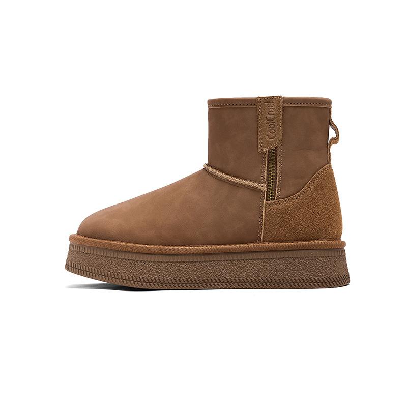 Augustus snow boots women's 2025 new winter plush platform outdoor cotton shoes one pedal fluffy short boots