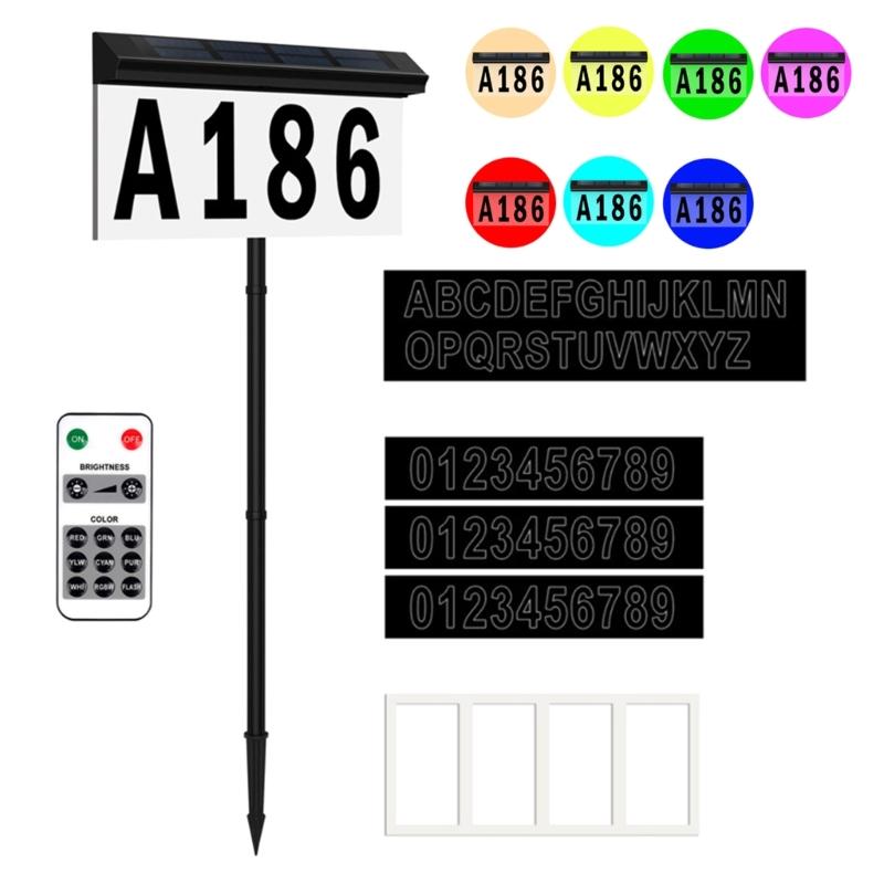 Solar Powered Illuminated Address Plaque Features High Visibilities Number for Night Use and Weatherproofed