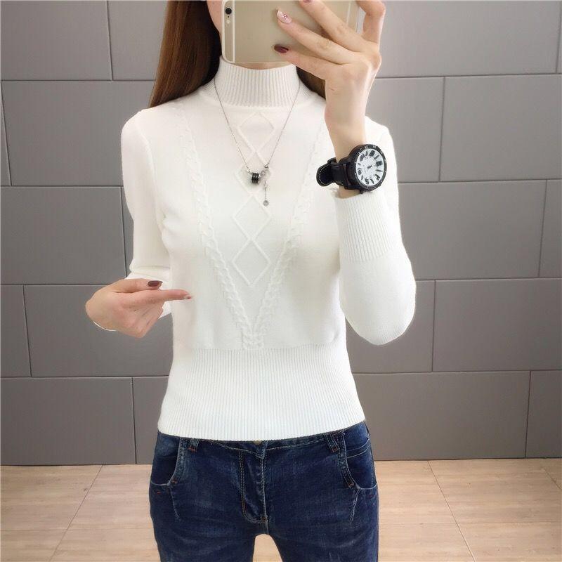Women's Knit Sweater Short Turtleneck Sweater Slim Pullover Knit Jumper Fall Winter