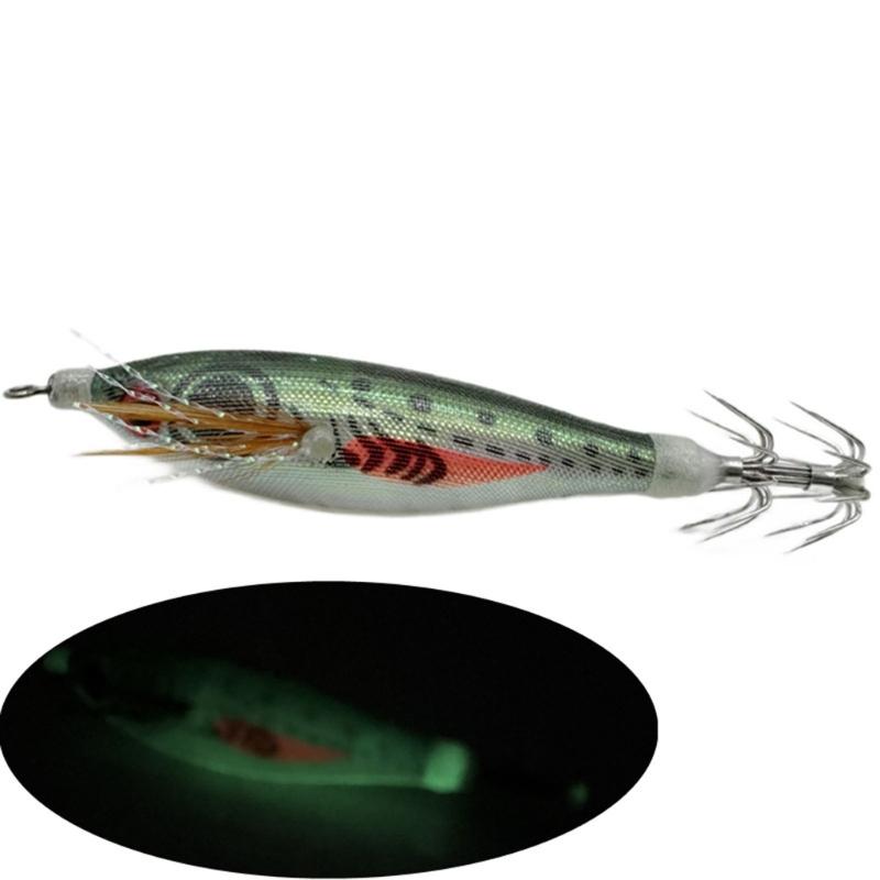 Fishing Lures Glow Jig Hook Shrimp Lures Baits for Freshwater Saltwater Cuttlefish Hook Glow Squid Jig
