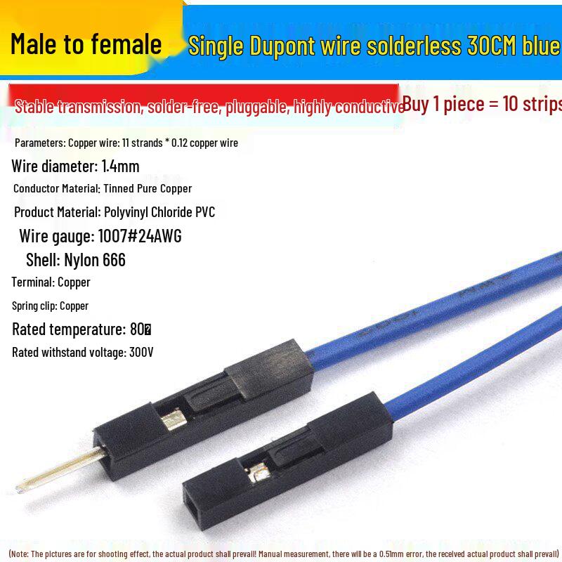 10/20/30CM Dupont Jumper Wires: Female to Female, Male to Female, Male to Male Pin Header Leads